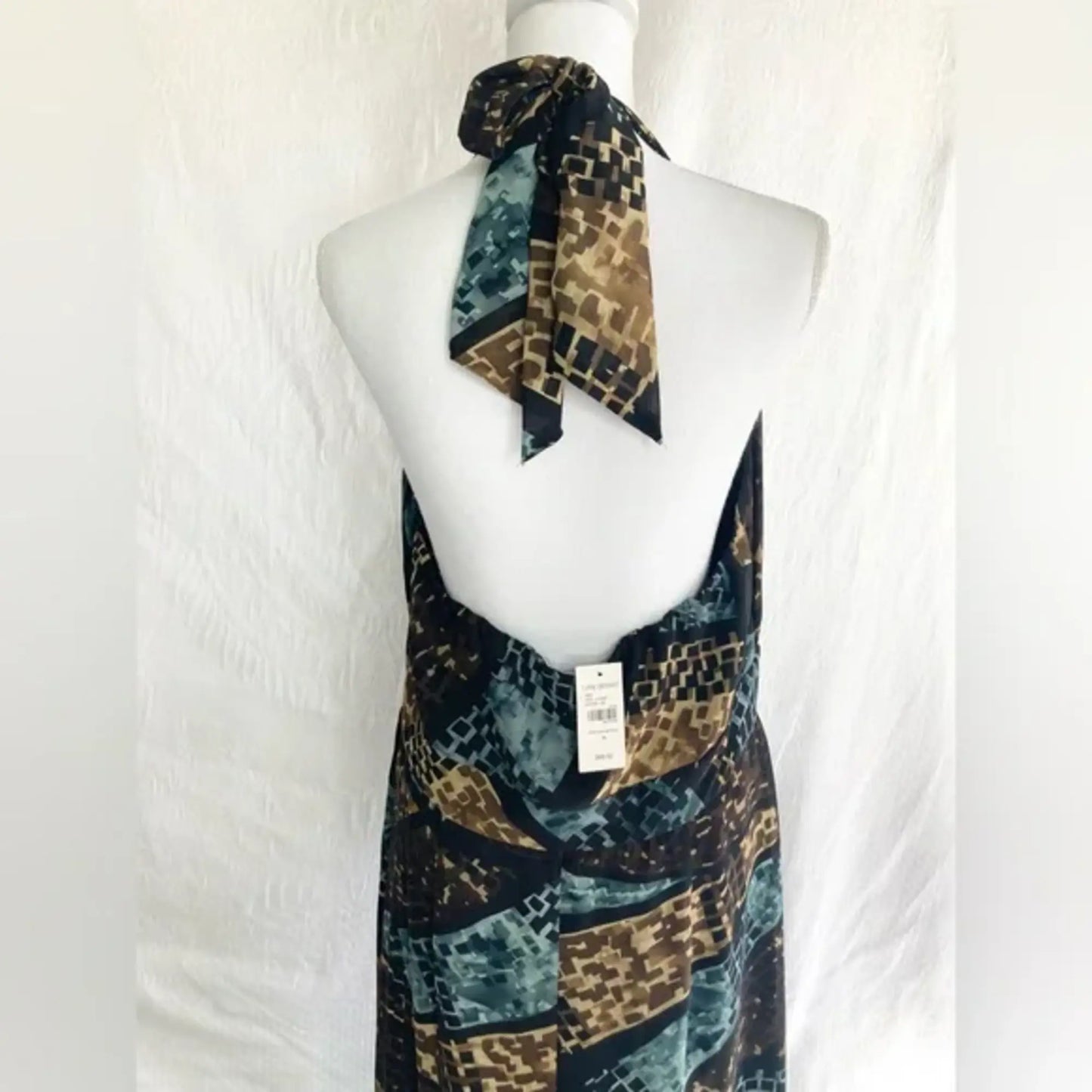 Lane Bryant Pre-owned Boho Mosaic Print Halter-Top Maxi Dress