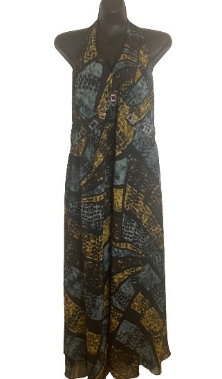 Lane Bryant Pre-owned Boho Mosaic Print Halter-Top Maxi Dress