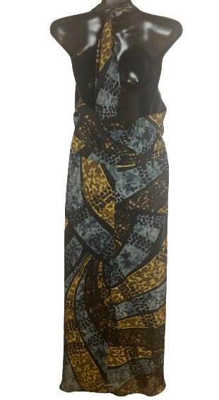 Lane Bryant Pre-owned Boho Mosaic Print Halter-Top Maxi Dress